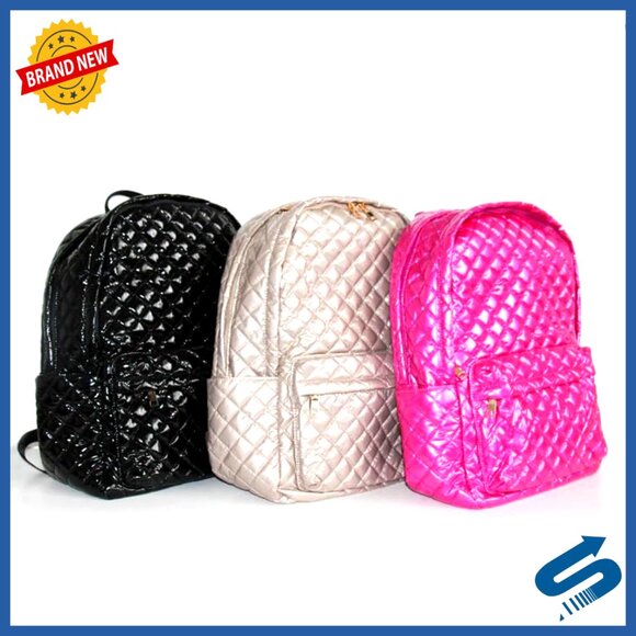16x12 Quilted Nylon Adjustable Strap Tote Bag with Laptop...